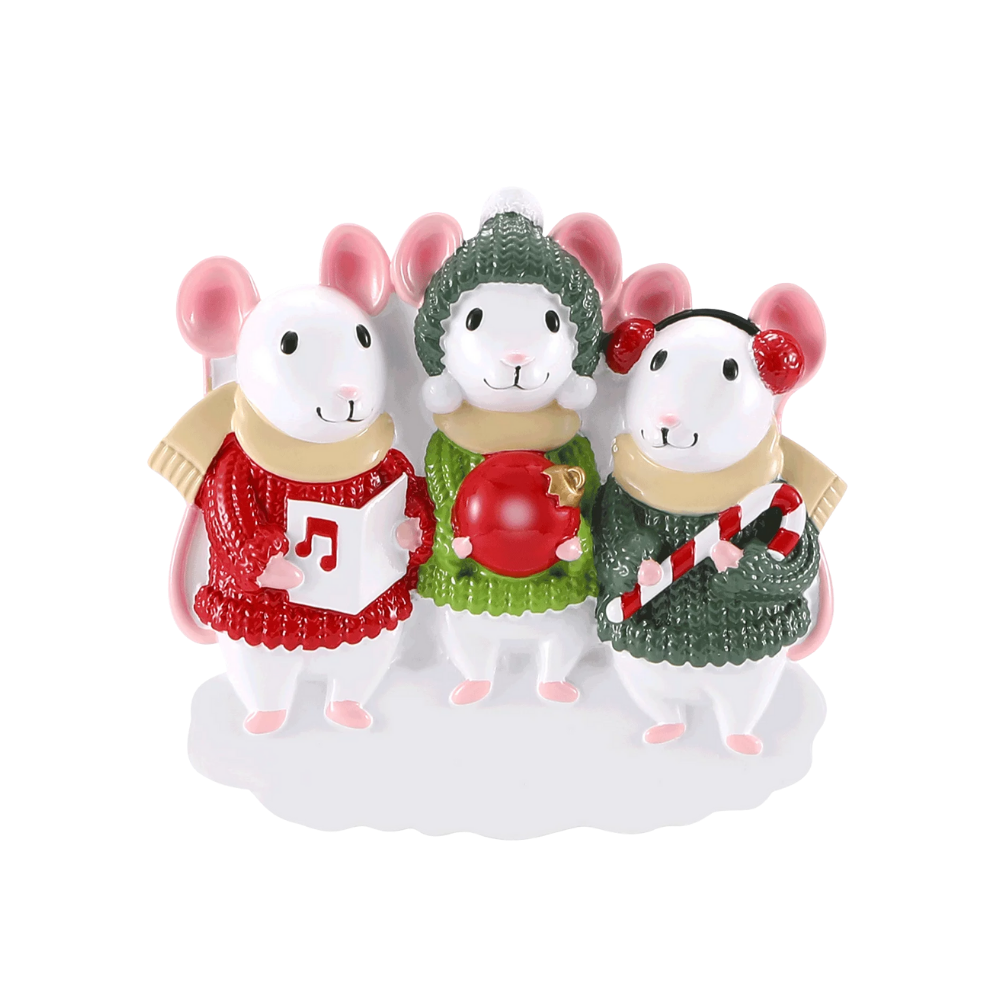 OR2468-3 - Mouse Sweater (Family of 3) Personalised Christmas Decoration