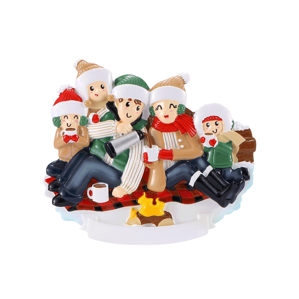 OR2472-5 - Christmas Picnic (Family of 5) Personalised Christmas Decoration
