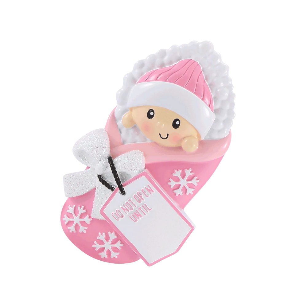 OR2480-P - Do Not Open Until (Pink) Personalised Christmas Decoration