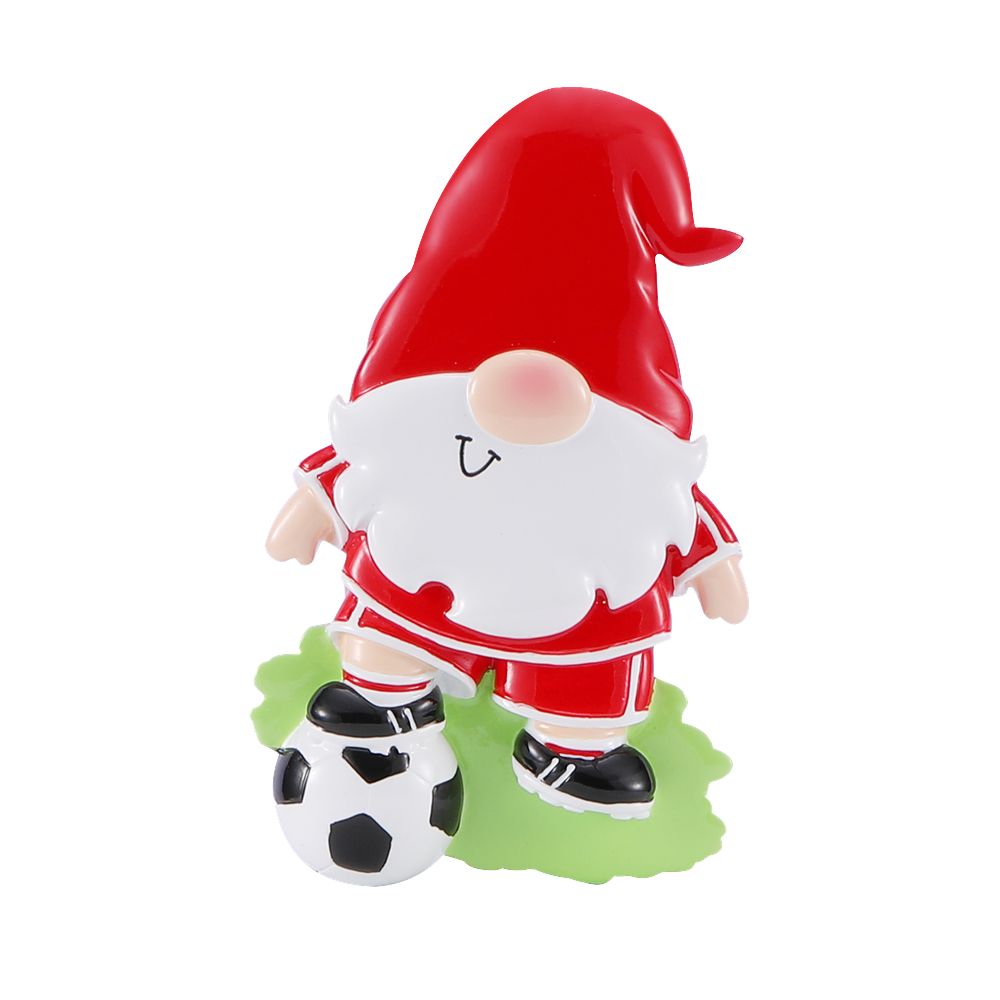 OR2526 - Gnome Soccer Player Personalised Christmas Decoration