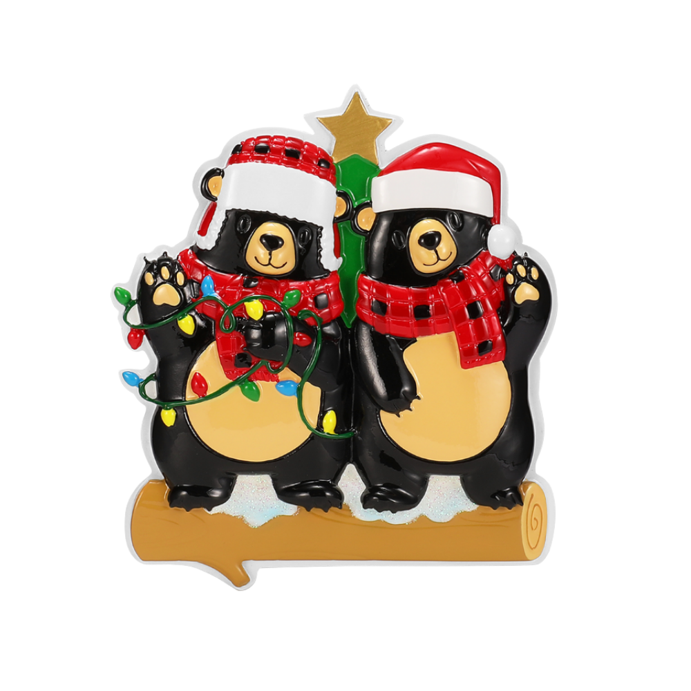 OR2676-2 - Bears With Scarf & Santa Hat Family of 2