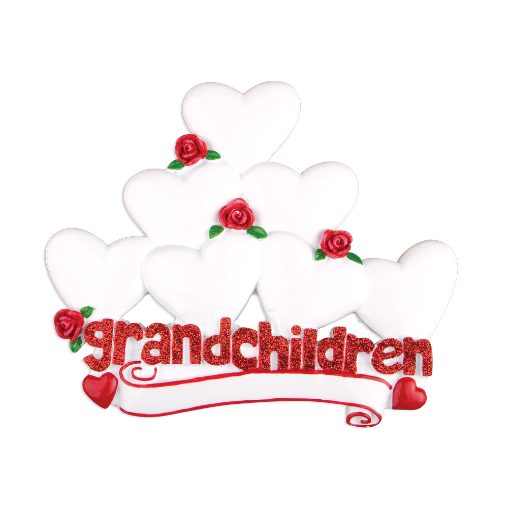 OR529-7 - Grandchildren With Seven Hearts Personalised Christmas Decoration