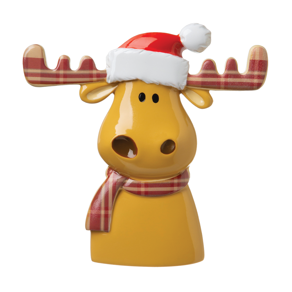 P18-03-011 - Reindeer With Plaid Antlers And Hat Personalised Christmas Decoration