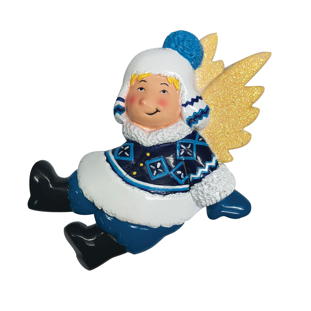 P18-03-022 - Angel in Winter Suit Personalised Christmas Decoration