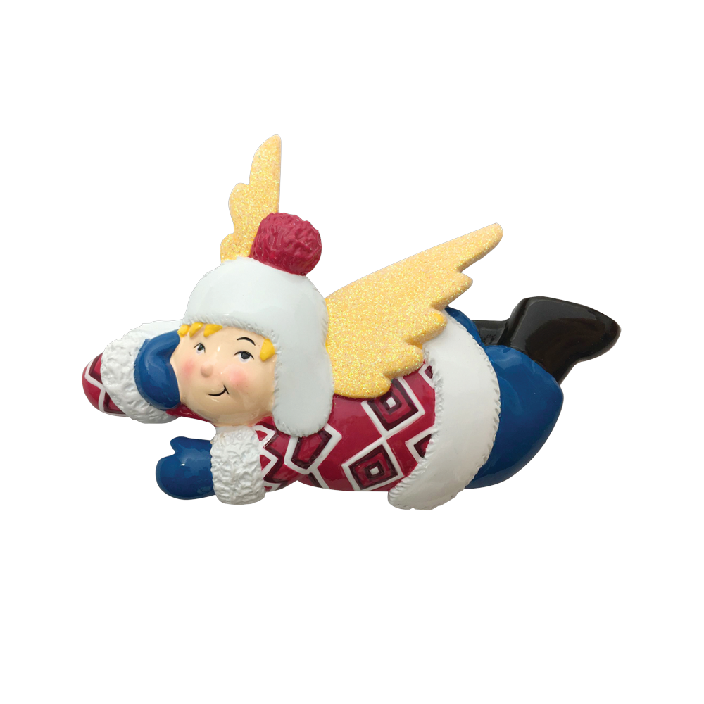 P18-03-024 - Angel in Winter Suit Personalised Christmas Decoration
