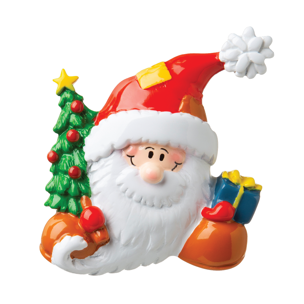 P18-03-042 - Santa Face in Cap Personalised Christmas Decoration