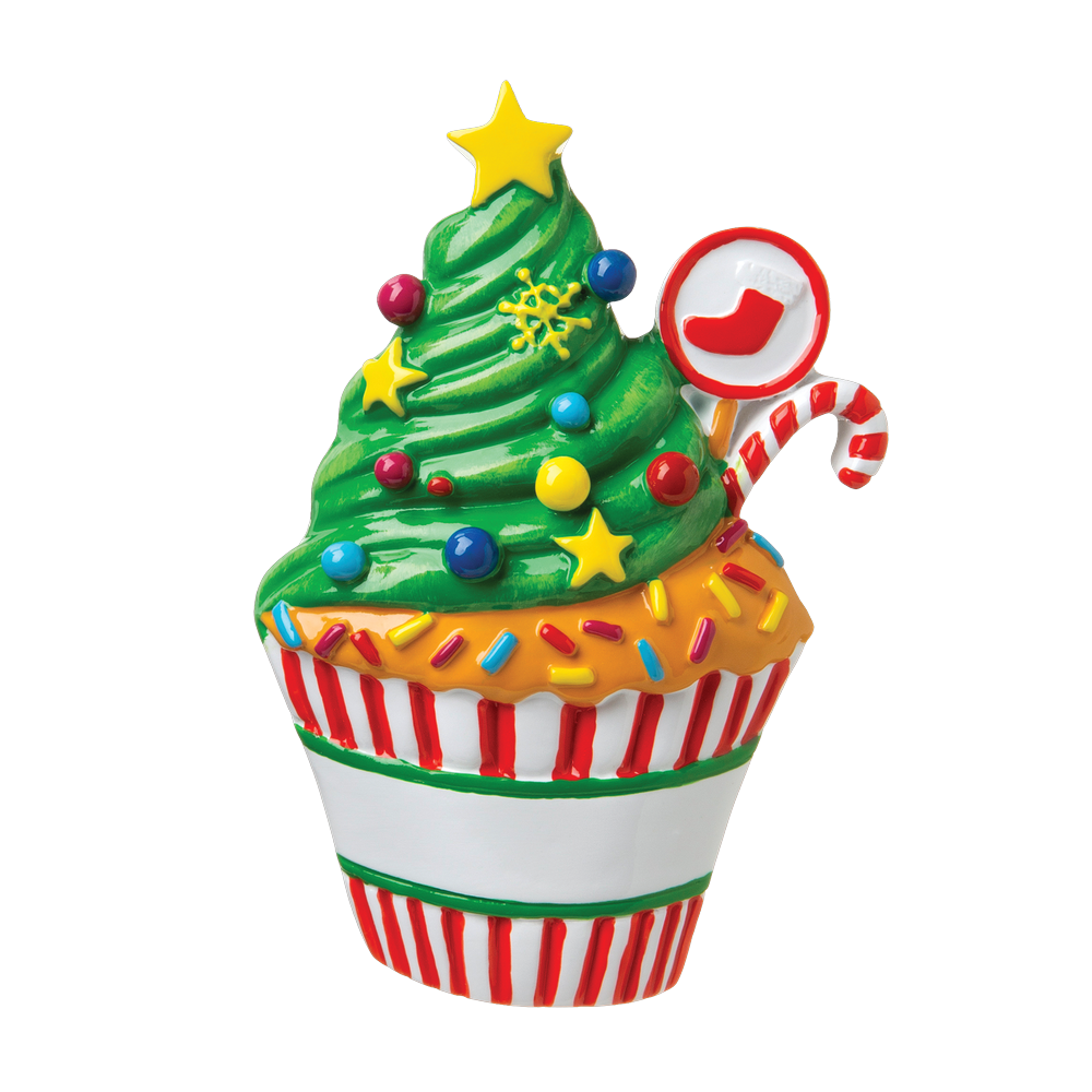 P18-03-123 - Cupcake 3 Personalised Christmas Decoration